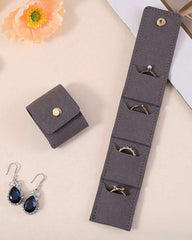 Cute Foldable Jewellery Storage (Beige, Grey, Black, Purple, Pink, Brown)