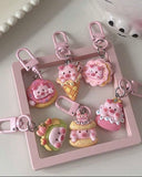 6pcs Cute Pink Desserts Bag Charms