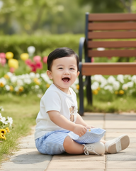 3pc Baby Boy Bear Print Outfit Set – T-Shirt, Shorts & Cap (Summer)