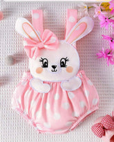 Baby Girl Pink Cat Print Sleeveless Romper