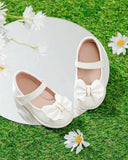 Girls Premium White Bow Shoes