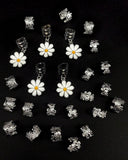 25 Pcs Daisy Hair Rings Set