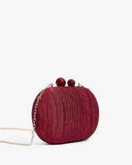 Elegant Red Oval Luxury Clutch For Women