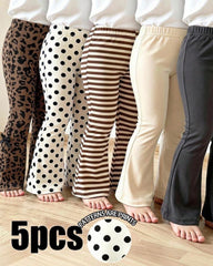 Girls 5-Pack Flare Leg Pants Set