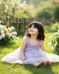 Baby Girl Elegant Purple Ombre Starry Moon Princess Dress