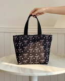 Royal Blue Bow & Heart Print Travel Tote Bag