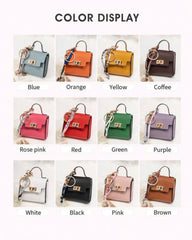 Mini Square Leather Bag Charm in 12 Colours– Keychain Purse
