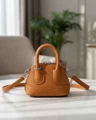 Mini Shell Brown Crossbody Handbag