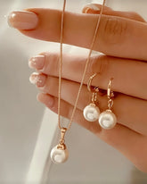 3Pcs High Quality Jewelry Set – Faux Pearl Necklace & Earrings