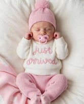 3Pcs Premium Set Pink Autumn Baby Arrival Announcement Outfit