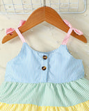 Baby Girl Striped Ruffle Hem Cami Dress