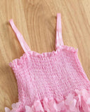Girls 3D Pink Butterfly Embroidery Tulle Princess Dress
