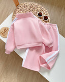 Baby girls Fleece 2pc Zipper Hoodie & Lon Pants - Track Suit