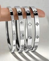 4pcs Luxury Elegant Waterproof Four Cuff Bracelet Set