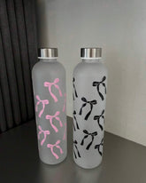 1000ml Bow Print Matte Water Bottle