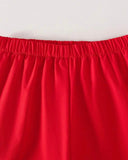 Tween Girls Red Bow Embroidered Shirt and Cargo Pants Set