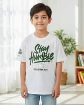 Boys’ Stay Humble Printed White T-Shirt