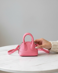 Mini Pink Crossbody Shell Bag with Pendant