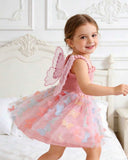 1pc Colorful Princess Butterfly Embroidered Mesh Tulle Dress