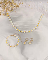 4pcs Flower Decor Jewellery Set