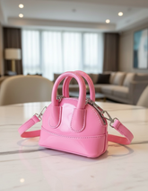 Pink Mini Oil Leather Crossbody Handbag