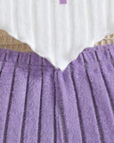 Lilac Crochet Flower Halter Top & Ribbed Shorts Set – 2PCS Summer Outfit