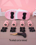 Girls’ Convertible Pink 4-Wheel Roller Skate Shoes