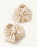 2 Pairs Baby Socks With Bow Decor