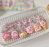 6pcs Cute Pink Desserts Bag Charms