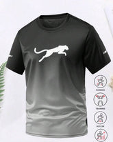 1pc Men's Quick-Dry Gradient 3D Print Short Sleeve T-Shirt