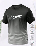 1pc Men's Quick-Dry Gradient 3D Print Short Sleeve T-Shirt