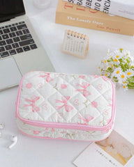Multicolor Floral Quilted Vanity Organizer Bag