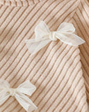 Baby Girl 2pc Beige Ribbed Turtleneck Top & Tulle Skirt Set
