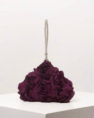 Burgundy Elegant Floral Mini Wallet & Bridesmaid Party Clutch