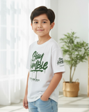 Boys’ Stay Humble Printed White T-Shirt