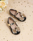Girls Premium Black Bow Shoes