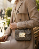 Vintage Chain Mini Crossbody Bag – Gold Lock Edition