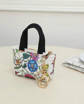 White Floral mini handbag - Bag Charm