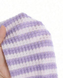 Girls Purple & White Striped Jacquard Camisole Top with Bow Back