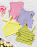 4pc Baby Girl Summer Outfit Set – Multiple Colours Tank Tops