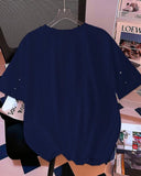 Women’s Navy Blue Beaded T-Shirt