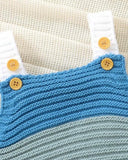 Baby Girl Rainbow Striped Knit Romper