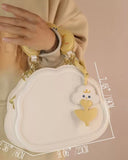 Girls White Cloud Shaped Bag With Bag Charm