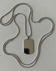 Men’s Urban Style Silver Tag Chain Necklace