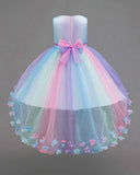 Girls Rainbow Tulle Princess Dress