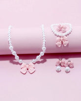 5pcs Girls Cute Pink Bow Jewelry Set for Kids