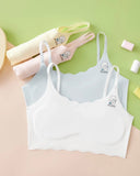 5-Piece Girls’ Colorful Sports Bra Set – Ice Silk Comfort for Everyday Wear