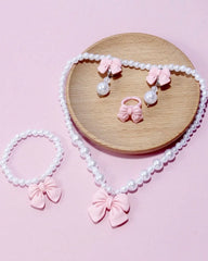 5pcs Girls Cute Pink Bow Jewelry Set for Kids
