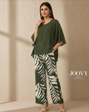 2pcs Chiffon Batwing Sleeve Set – Elegant & Flowy Outfit