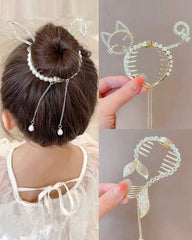 Faux Pearl Tassel Hair Clips